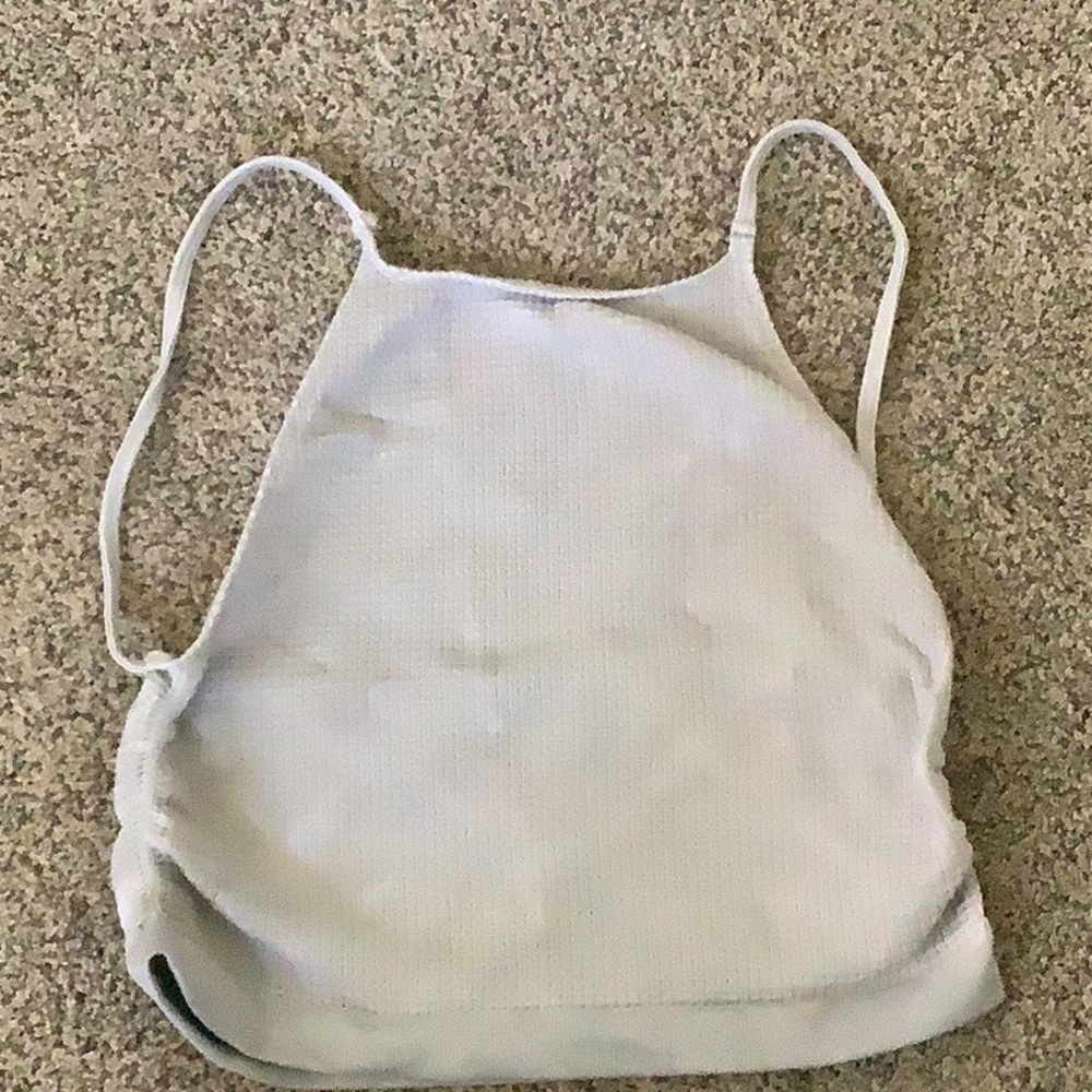 Out from Under for Urban Outfitters Light gray side gathered halter crop top M/L